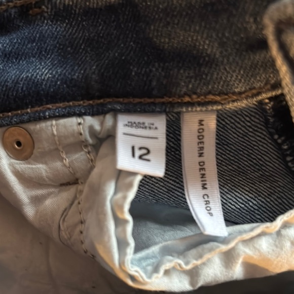 LOFT Blue Ankle Cropped Jeans with rainbow stipe - Picture 9 of 9